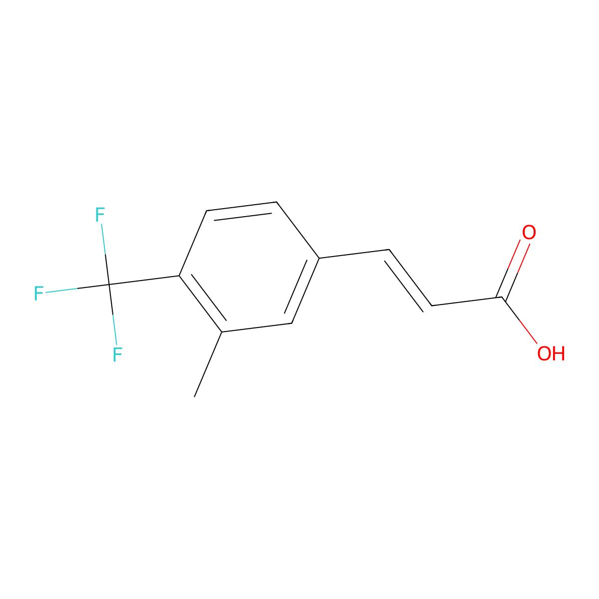 3-[3-Methyl-4-(trifluoromethyl)phenyl]prop-2-enoic acid molecular structure, CAS 1214790-35-8