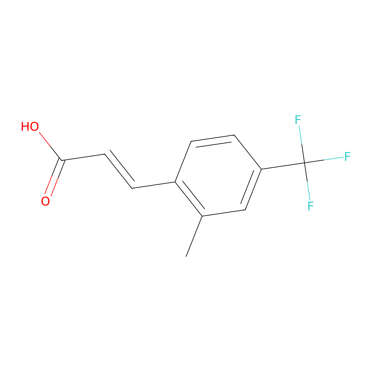 (2E)-3-[2-Methyl-4-(trifluoromethyl)phenyl]prop-2-enoic acid molecular structure, CAS 1214790-49-4