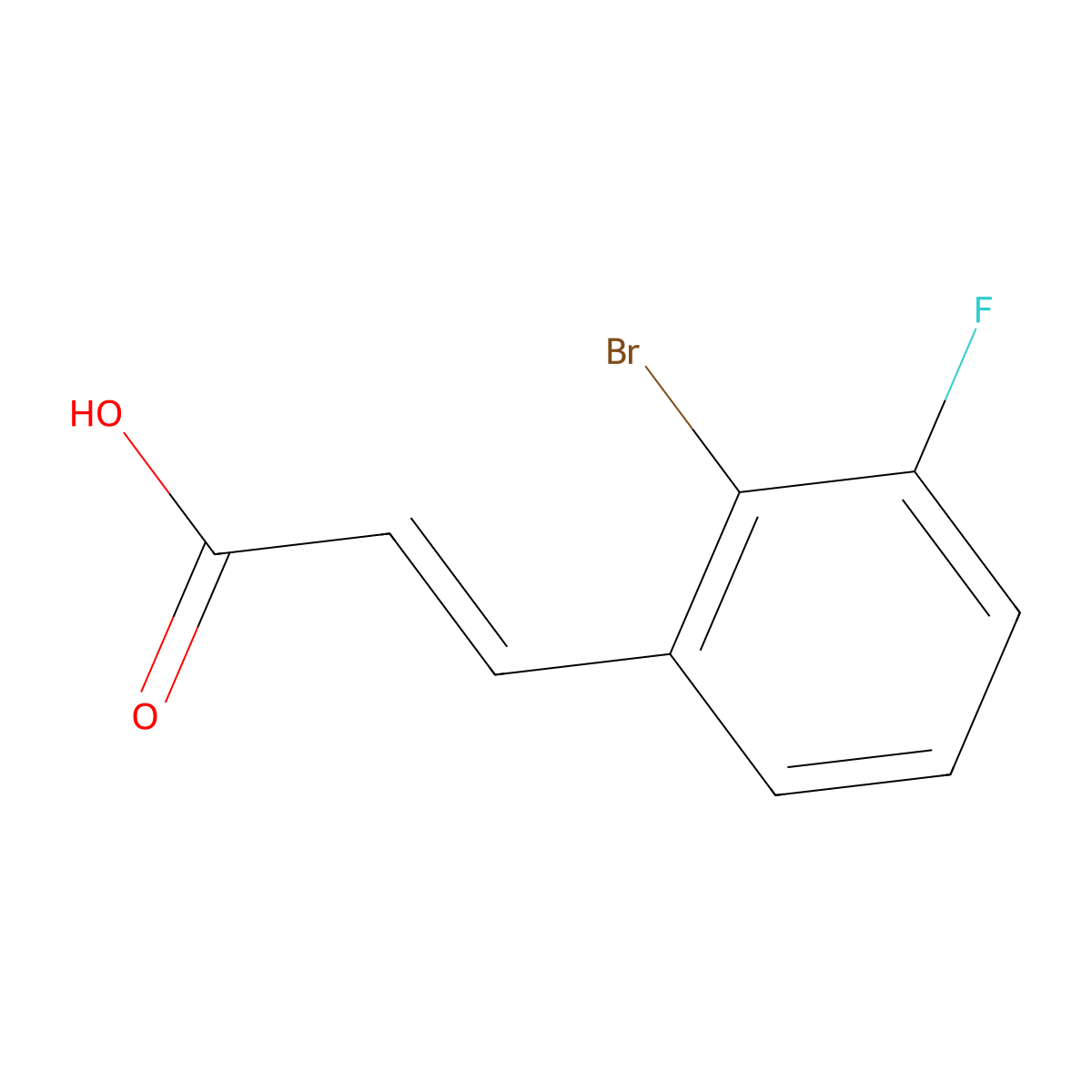 (2e)-3-(2-Bromo-3-fluorophenyl)prop-2-enoic acid molecular structure, CAS 1214790-75-6