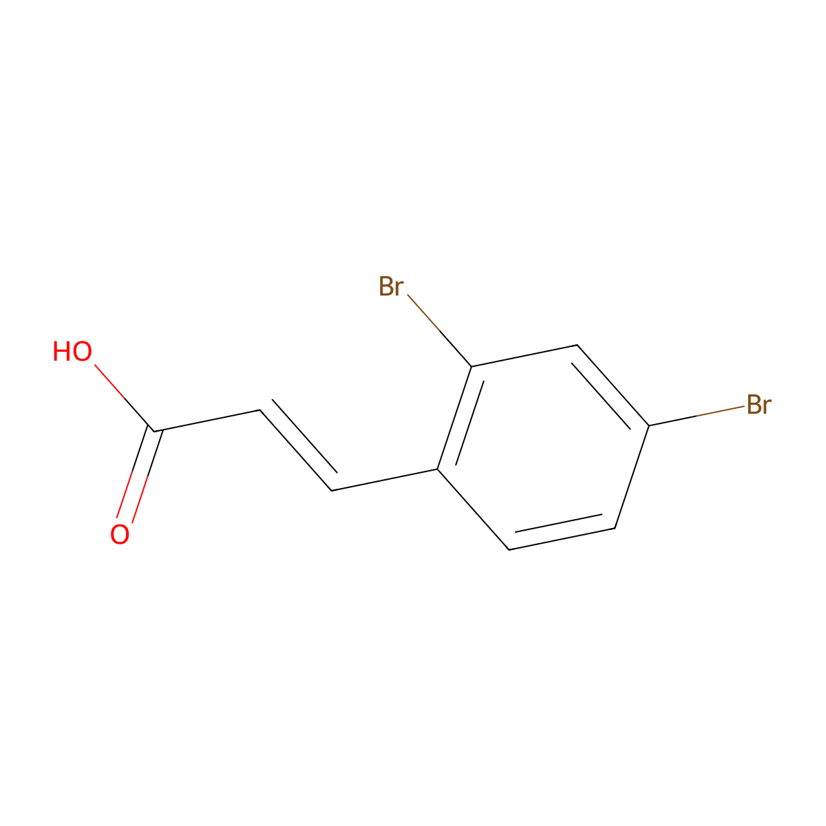 (2e)-3-(2,4-Dibromophenyl)prop-2-enoic acid molecular structure, CAS 1214790-77-8