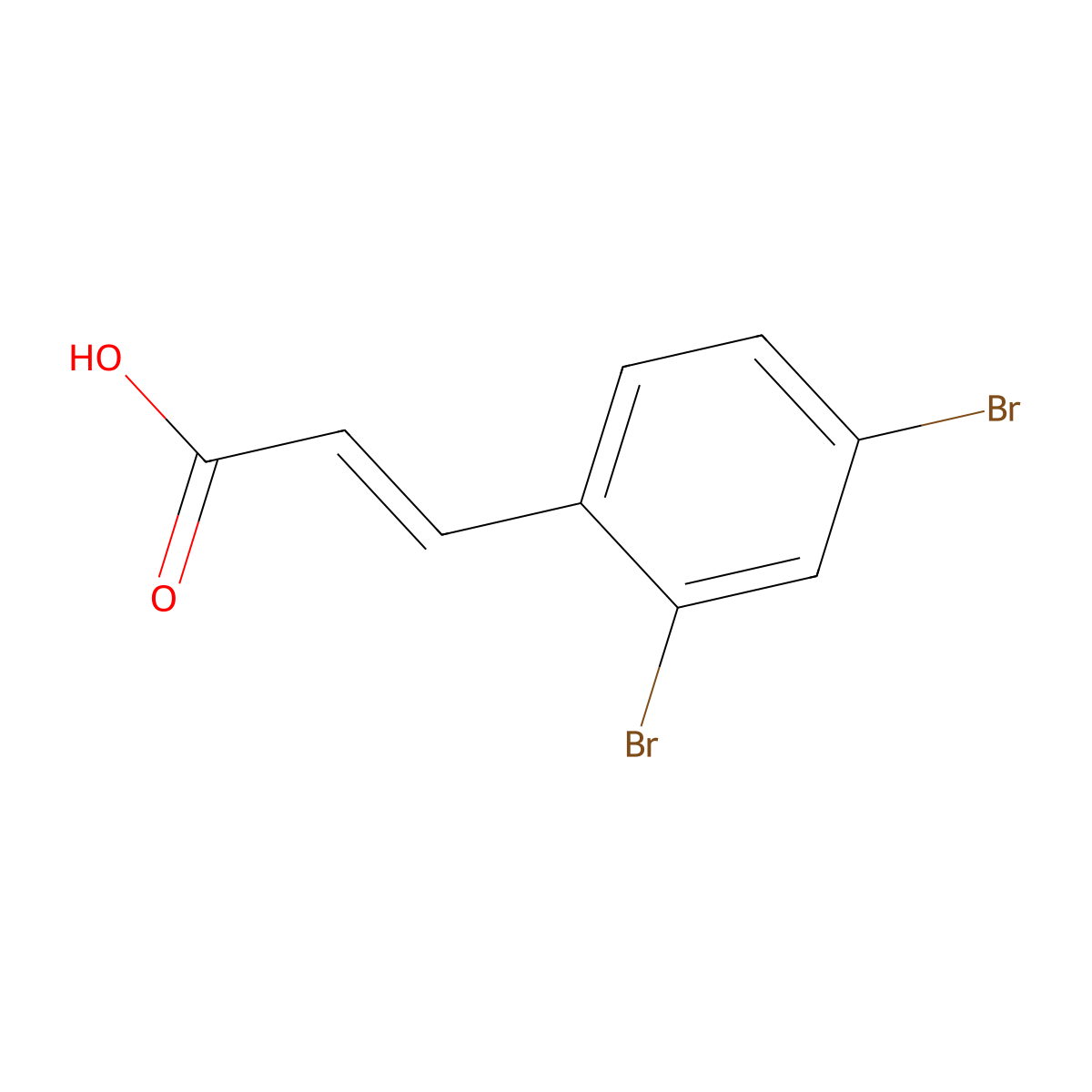 (2e)-3-(2,4-Dibromophenyl)prop-2-enoic acid molecular structure, CAS 1214790-77-8