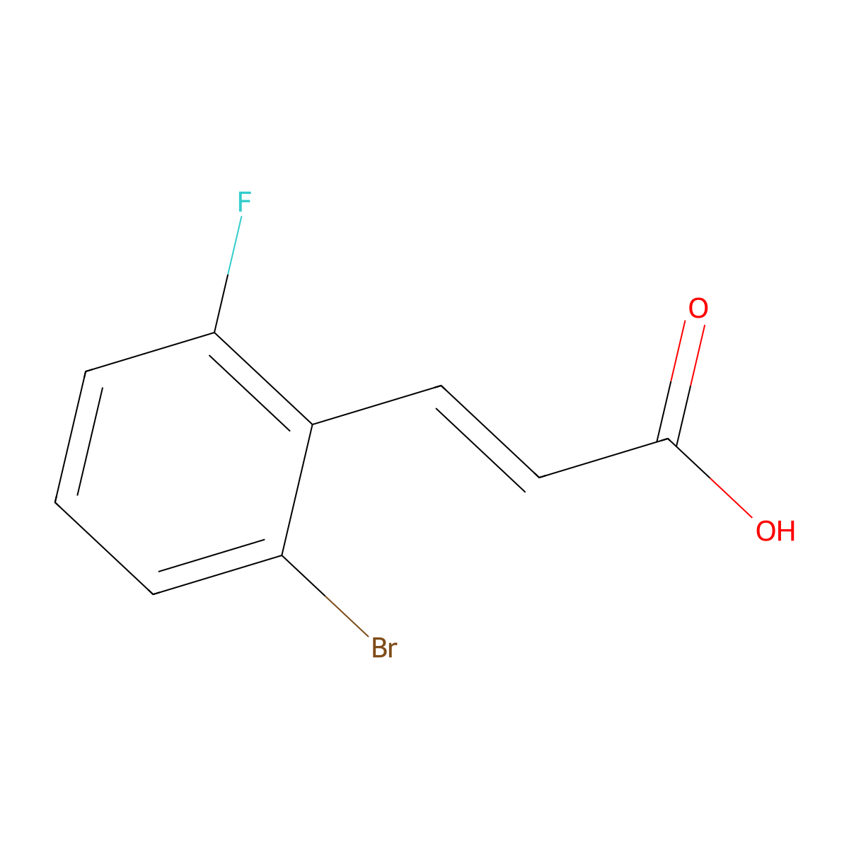 (E)-3-(2-Bromo-6-fluorophenyl)acrylic acid molecular structure, CAS 1214790-86-9