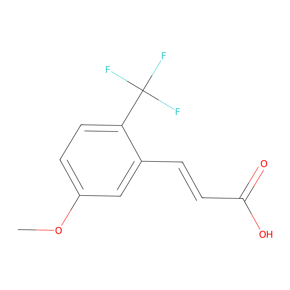 5-Methoxy-2-(trifluoromethyl)cinnamic acid molecular structure, CAS 1214790-92-7