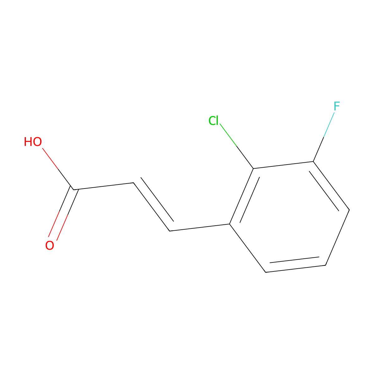 (2E)-3-(2-chloro-3-fluorophenyl)prop-2-enoic acid molecular structure, CAS 1214791-04-4