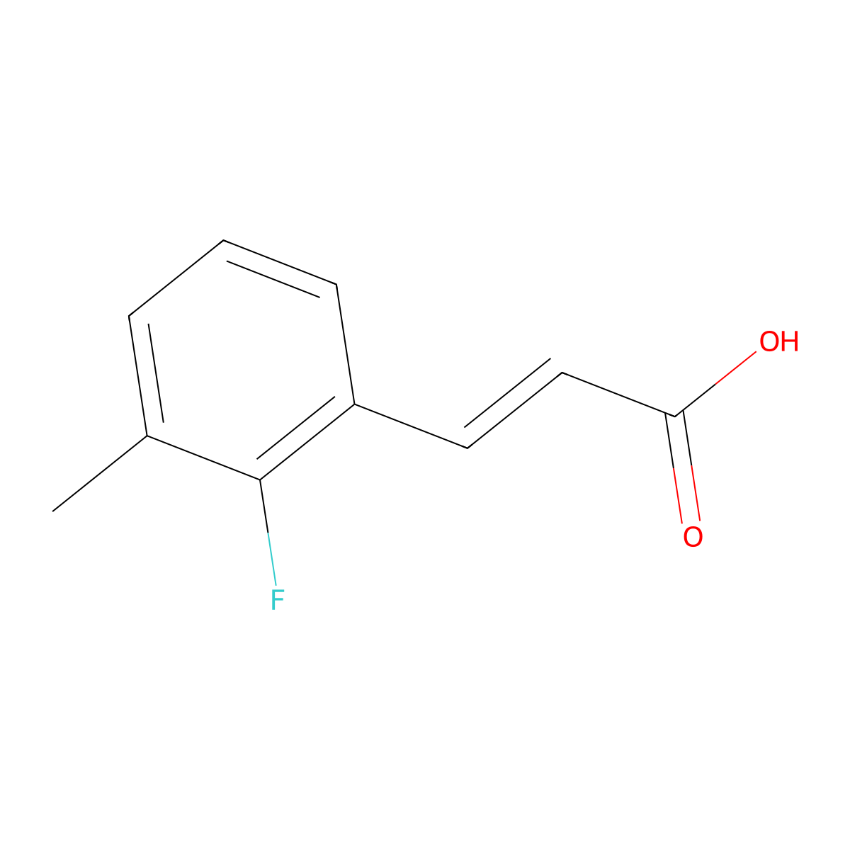 2-Fluoro-3-methylcinnamic acid molecular structure, CAS 1214791-11-3