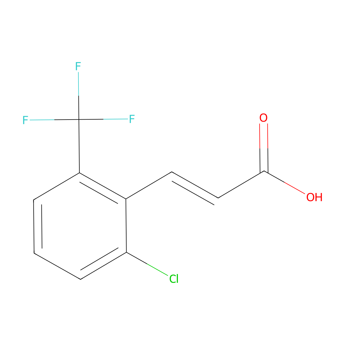 3-[2-Chloro-6-(trifluoromethyl)phenyl]prop-2-enoic acid molecular structure, CAS 1214791-30-6