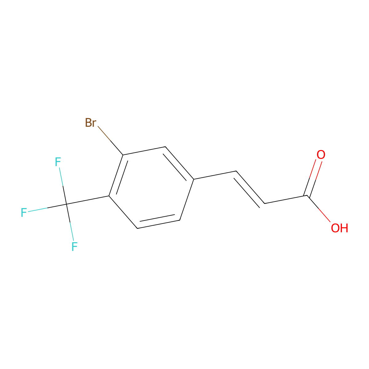3-Bromo-4-(trifluoromethyl)cinnamic acid molecular structure, CAS 1214791-45-3