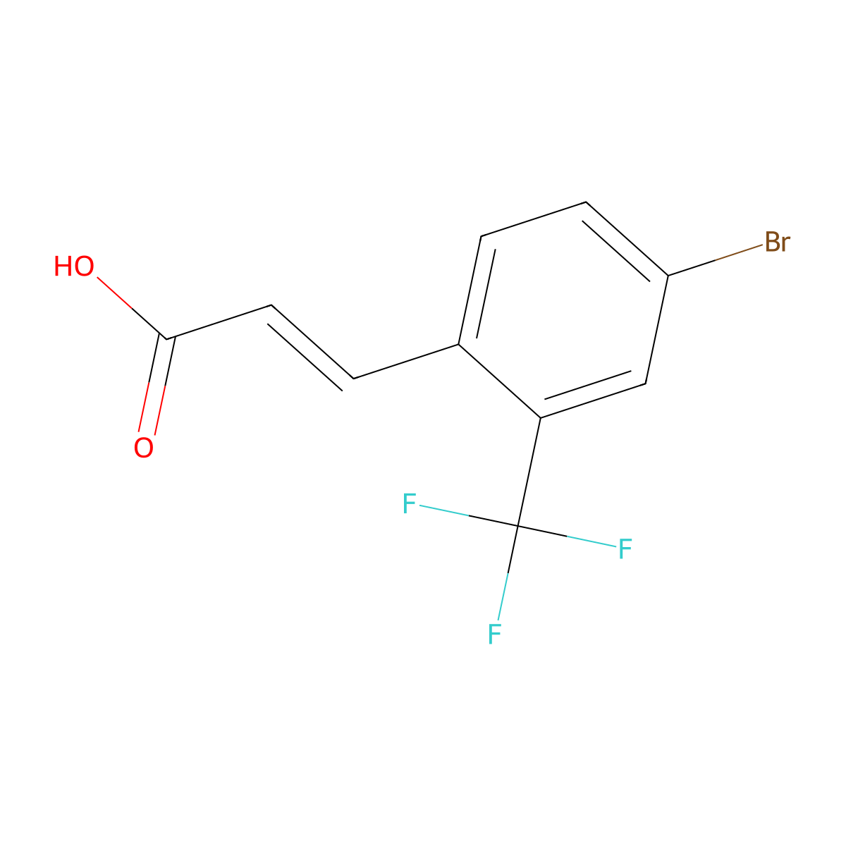 4-Bromo-2-(trifluoromethyl)cinnamic acid molecular structure, CAS 1214791-63-5