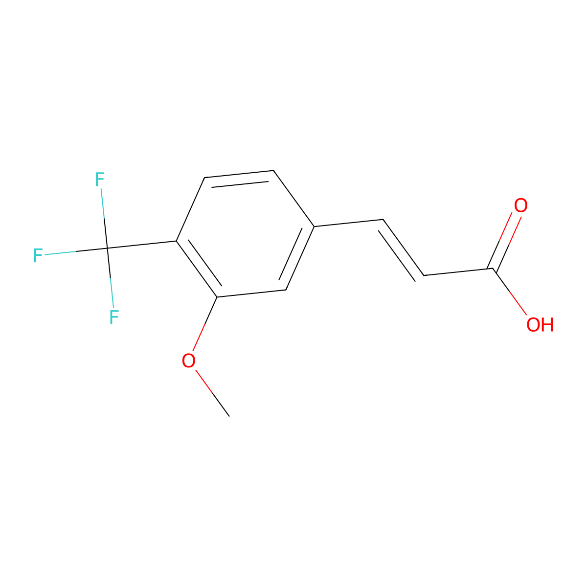 (2E)-3-[3-Methoxy-4-(trifluoromethyl)phenyl]prop-2-enoic acid molecular structure, CAS 1214791-66-8