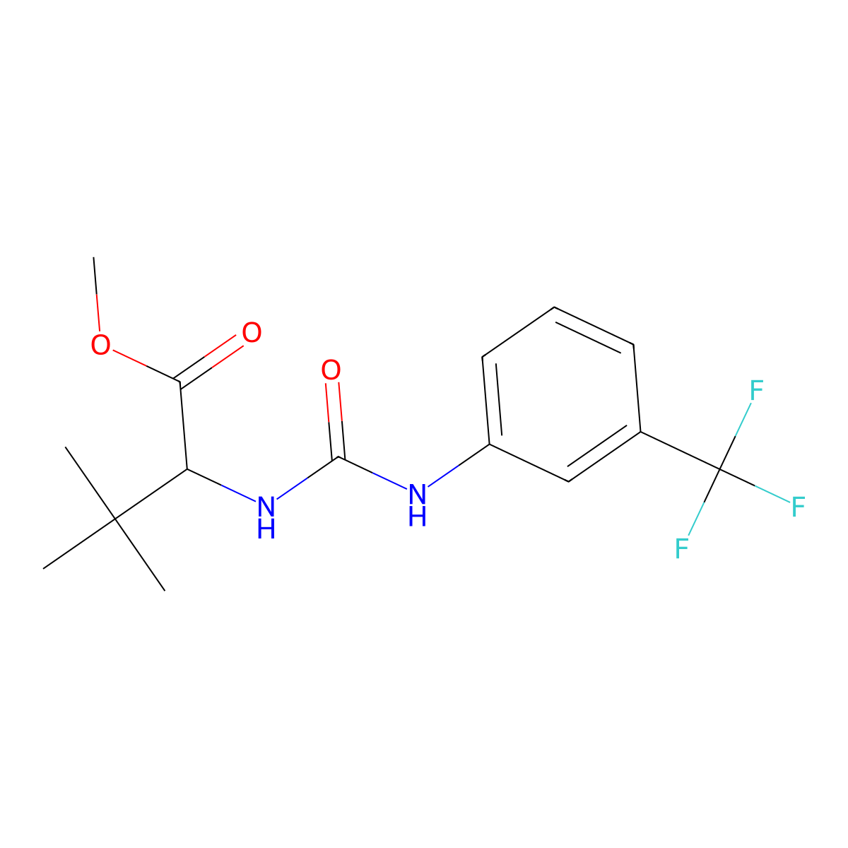 Methyl 3,3-dimethyl-2-({[3-(trifluoromethyl)anilino]carbonyl}amino)butanoate molecular structure, CAS 1214791-93-1