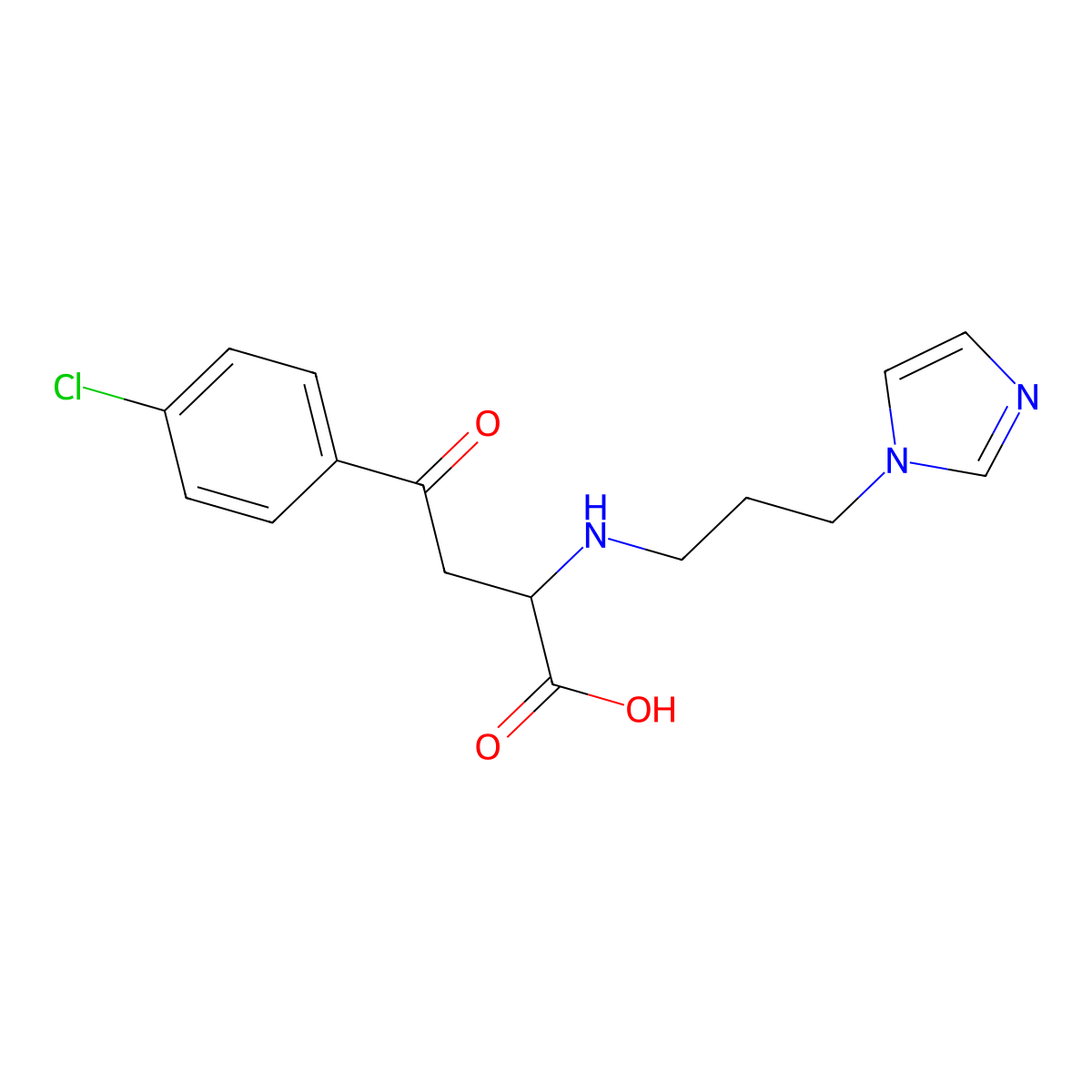 4-(4-chlorophenyl)-2-{[3-(1H-imidazol-1-yl)propyl]amino}-4-oxobutanoic acid molecular structure, CAS 1214797-41-7