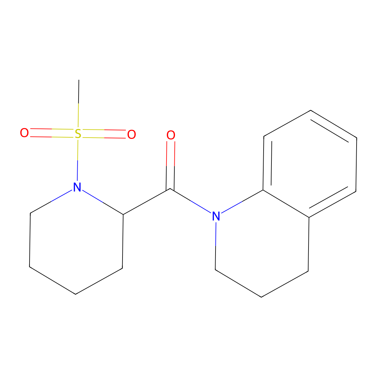 1-(1-Methanesulfonylpiperidine-2-carbonyl)-1,2,3,4-tetrahydroquinoline molecular structure, CAS 1214803-76-5