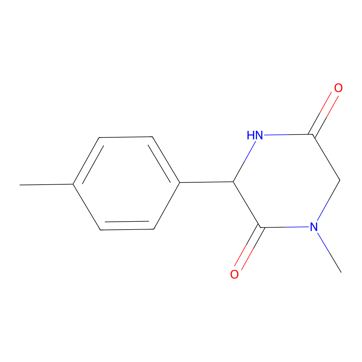 1-Methyl-3-(4-methylphenyl)piperazine-2,5-dione molecular structure, CAS 1214804-84-8