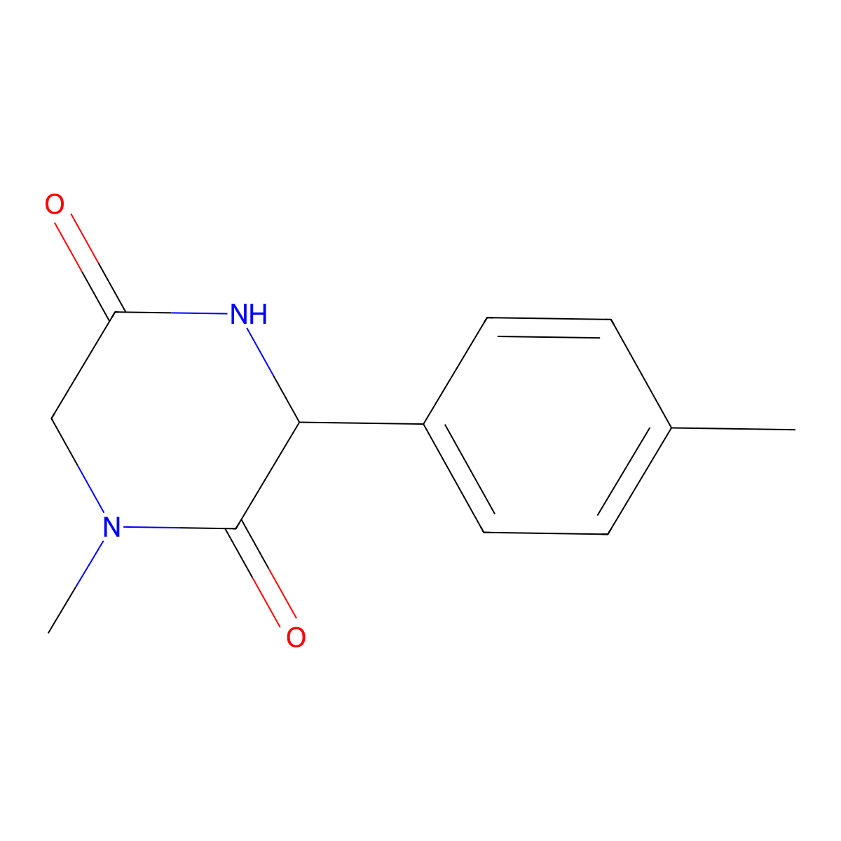 1-Methyl-3-(4-methylphenyl)piperazine-2,5-dione molecular structure, CAS 1214804-84-8