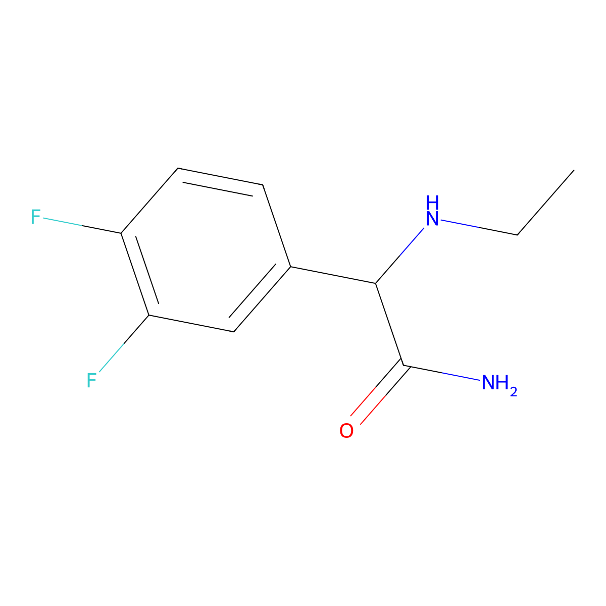 2-(3,4-Difluorophenyl)-2-(ethylamino)acetamide molecular structure, CAS 1214806-81-1