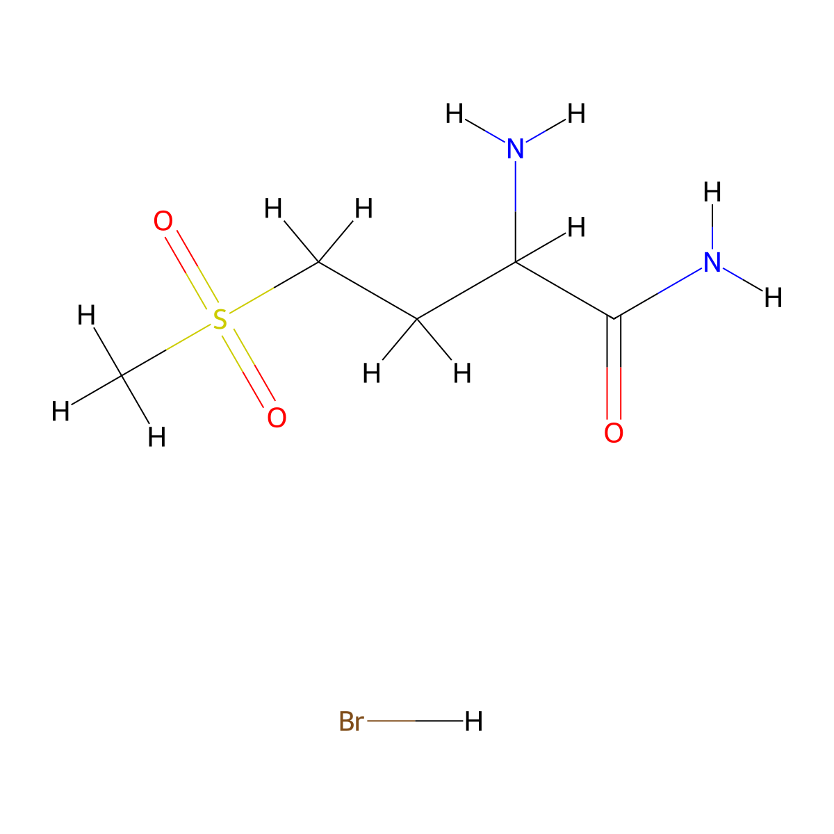 2-Amino-4-methanesulfonylbutanamide hydrobromide molecular structure, CAS 1214817-36-3