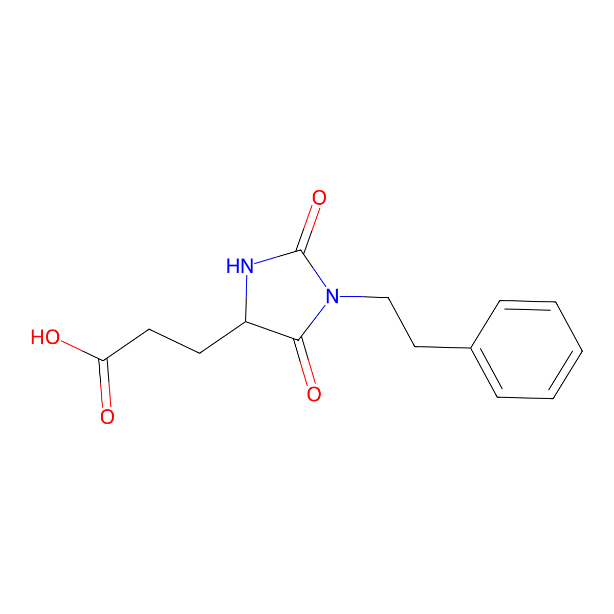 3-[2,5-Dioxo-1-(2-phenylethyl)imidazolidin-4-yl]propanoic acid molecular structure, CAS 1214818-05-9