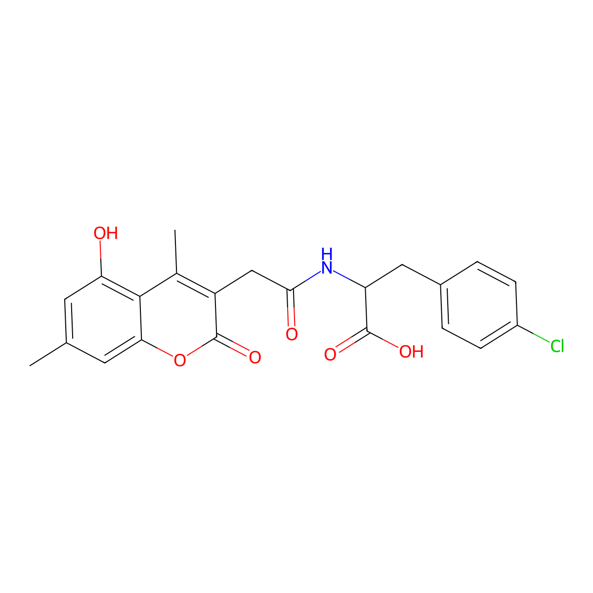 4-chloro-N-[(5-hydroxy-4,7-dimethyl-2-oxo-2H-chromen-3-yl)acetyl]phenylalanine molecular structure, CAS 1214819-27-8