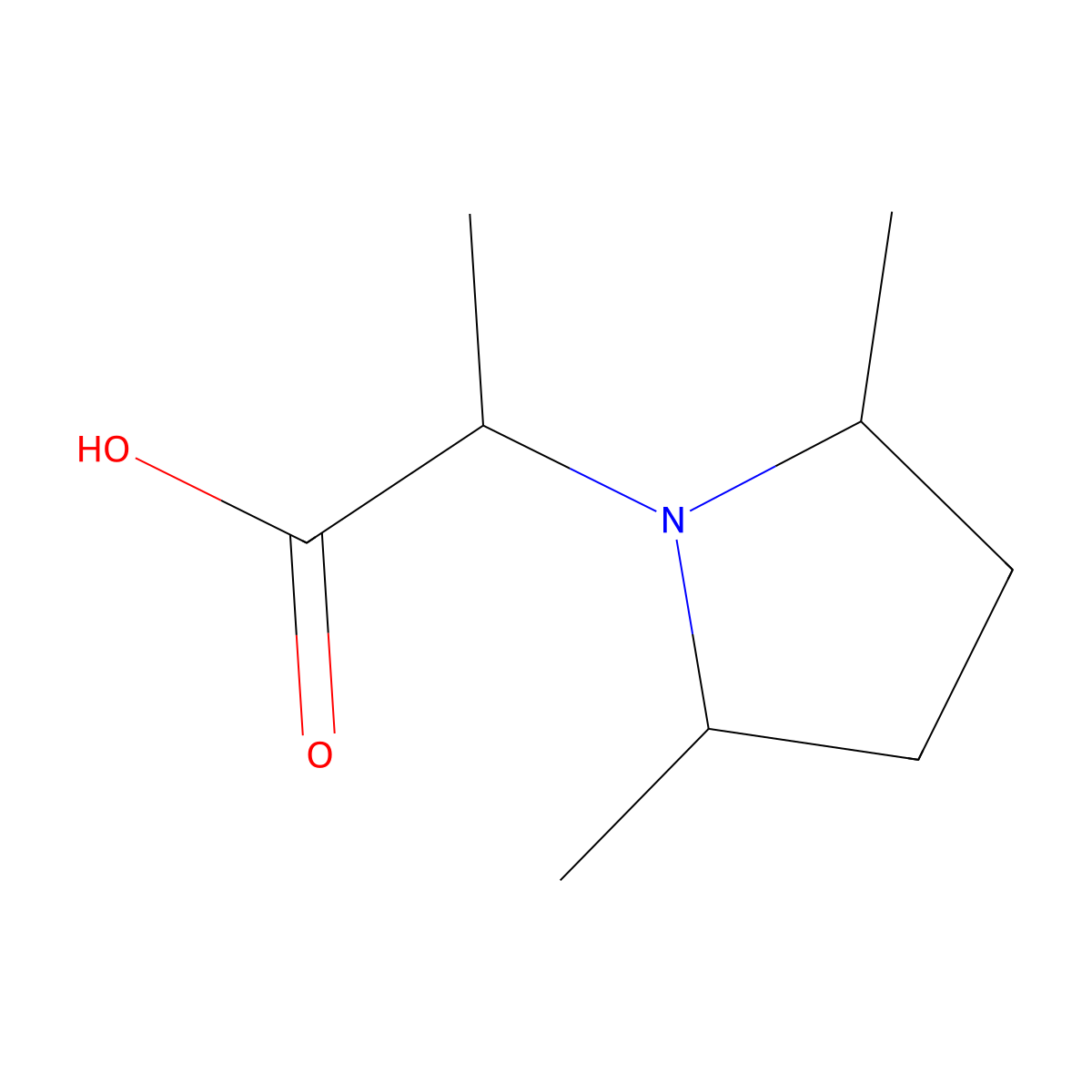 2-(2,5-Dimethylpyrrolidin-1-yl)propanoic acid molecular structure, CAS 1214822-69-1
