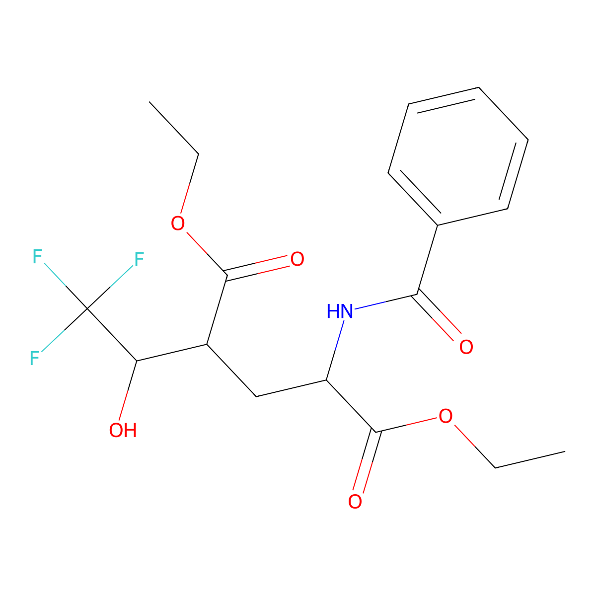 1,5-Diethyl 2-(phenylformamido)-4-(2,2,2-trifluoro-1-hydroxyethyl)pentanedioate molecular structure, CAS 1214827-37-8