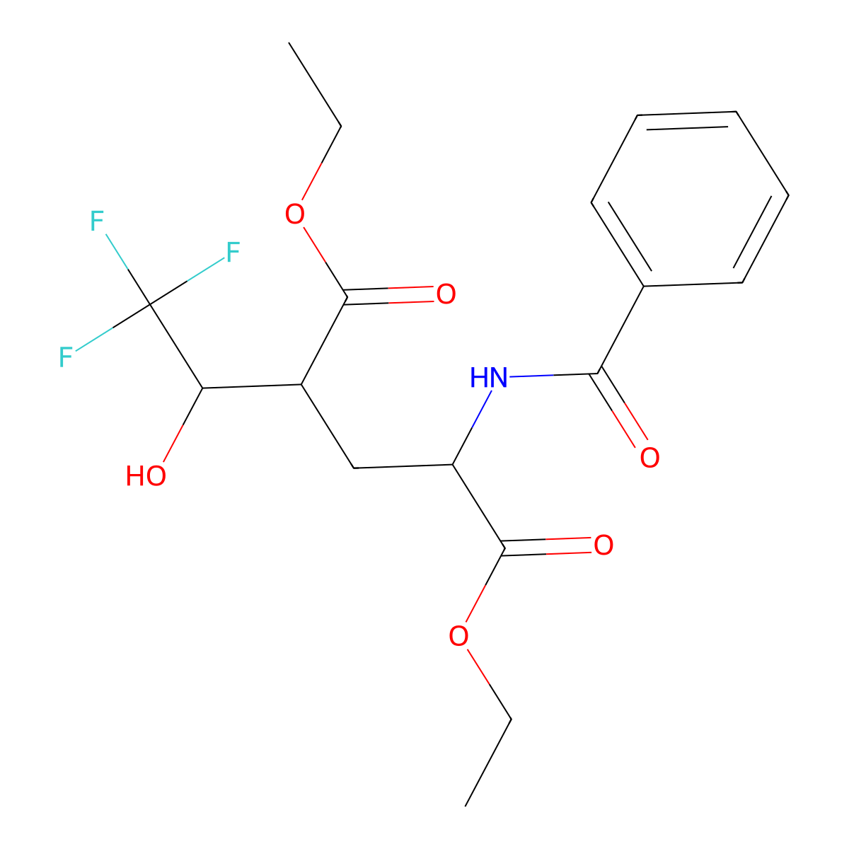 1,5-Diethyl 2-(phenylformamido)-4-(2,2,2-trifluoro-1-hydroxyethyl)pentanedioate molecular structure, CAS 1214827-37-8