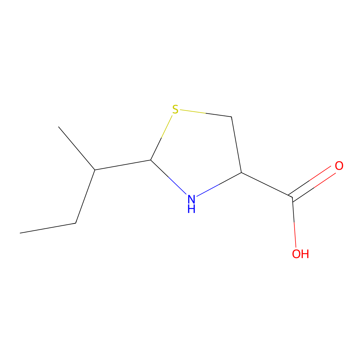 2-(Butan-2-yl)-1,3-thiazolidine-4-carboxylic acid molecular structure, CAS 1214831-88-5