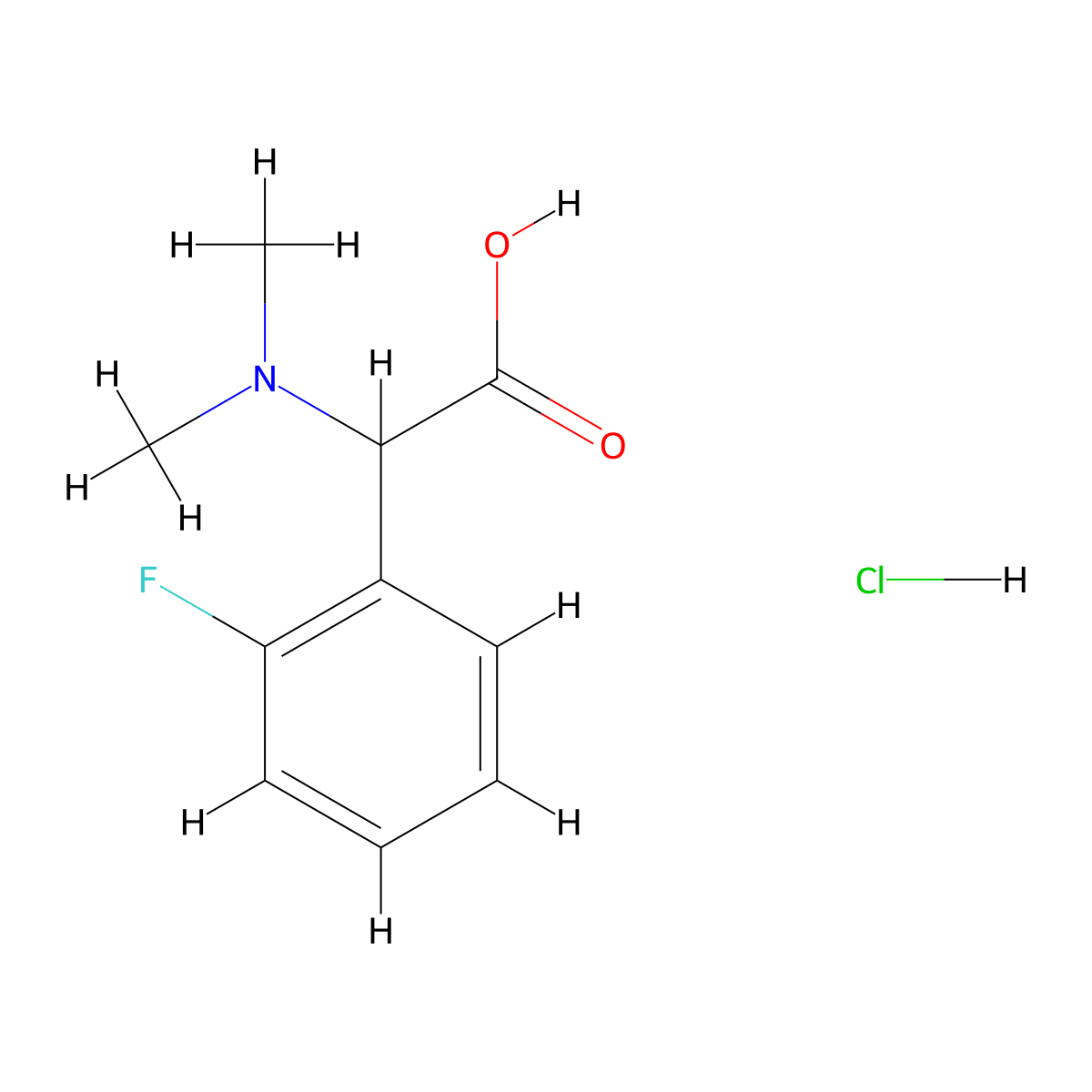 (Dimethylamino)(2-fluorophenyl)acetic acid hydrochloride molecular structure, CAS 1214854-04-2