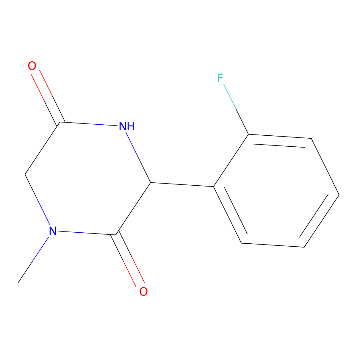3-(2-Fluorophenyl)-1-methylpiperazine-2,5-dione molecular structure, CAS 1214856-65-1
