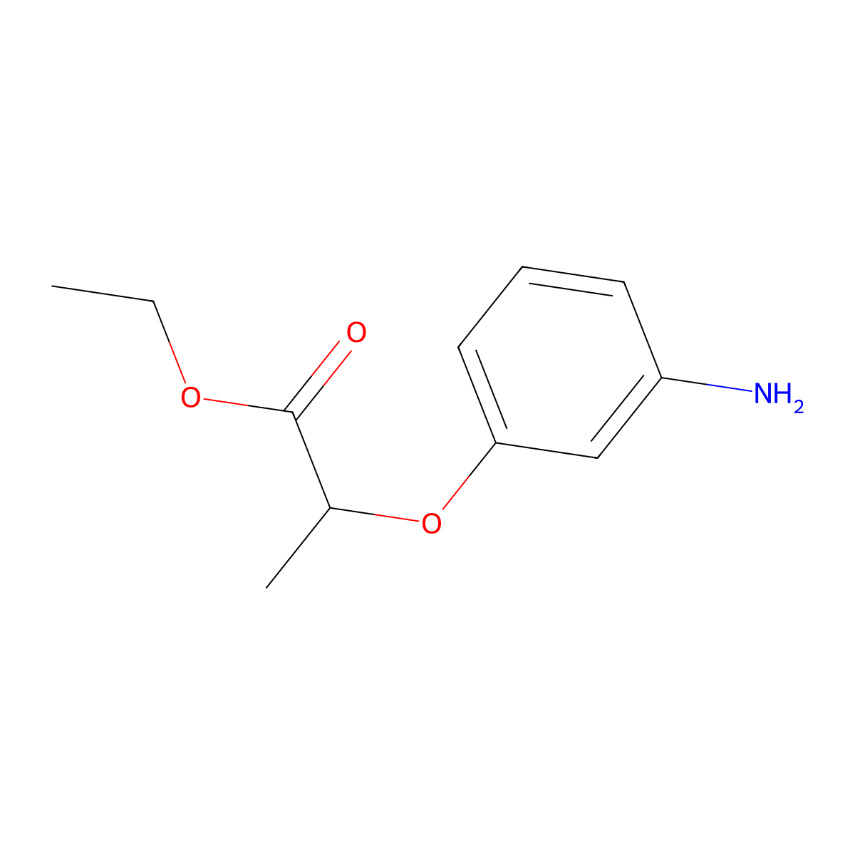 Ethyl 2-(3-aminophenoxy)propanoate molecular structure, CAS 121486-69-9