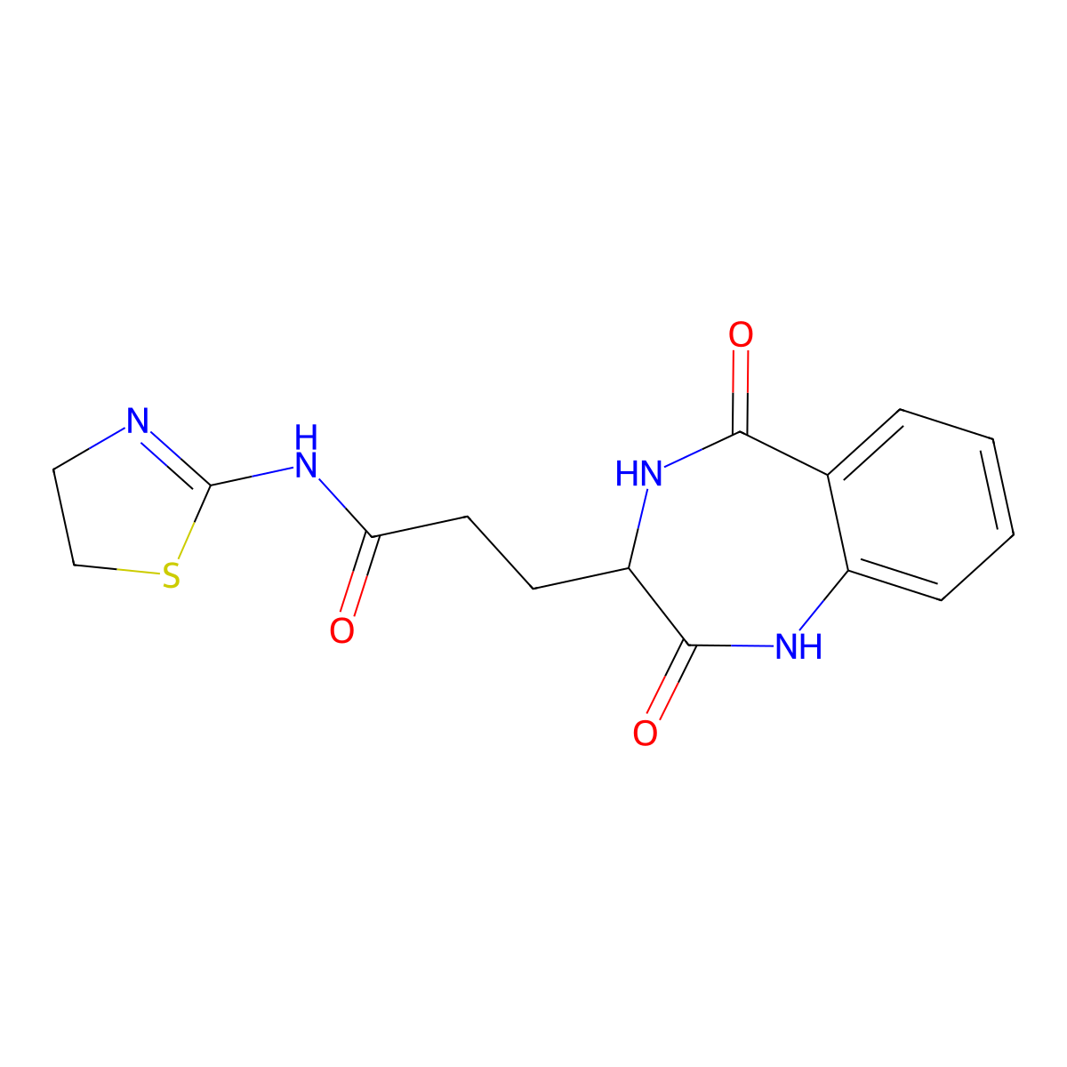 N-(4,5-dihydrothiazol-2-yl)-3-(2,5-dioxo-2,3,4,5-tetrahydro-1H-benzo[e][1,4]diazepin-3-yl)propanamide molecular structure, CAS 1214861-24-1