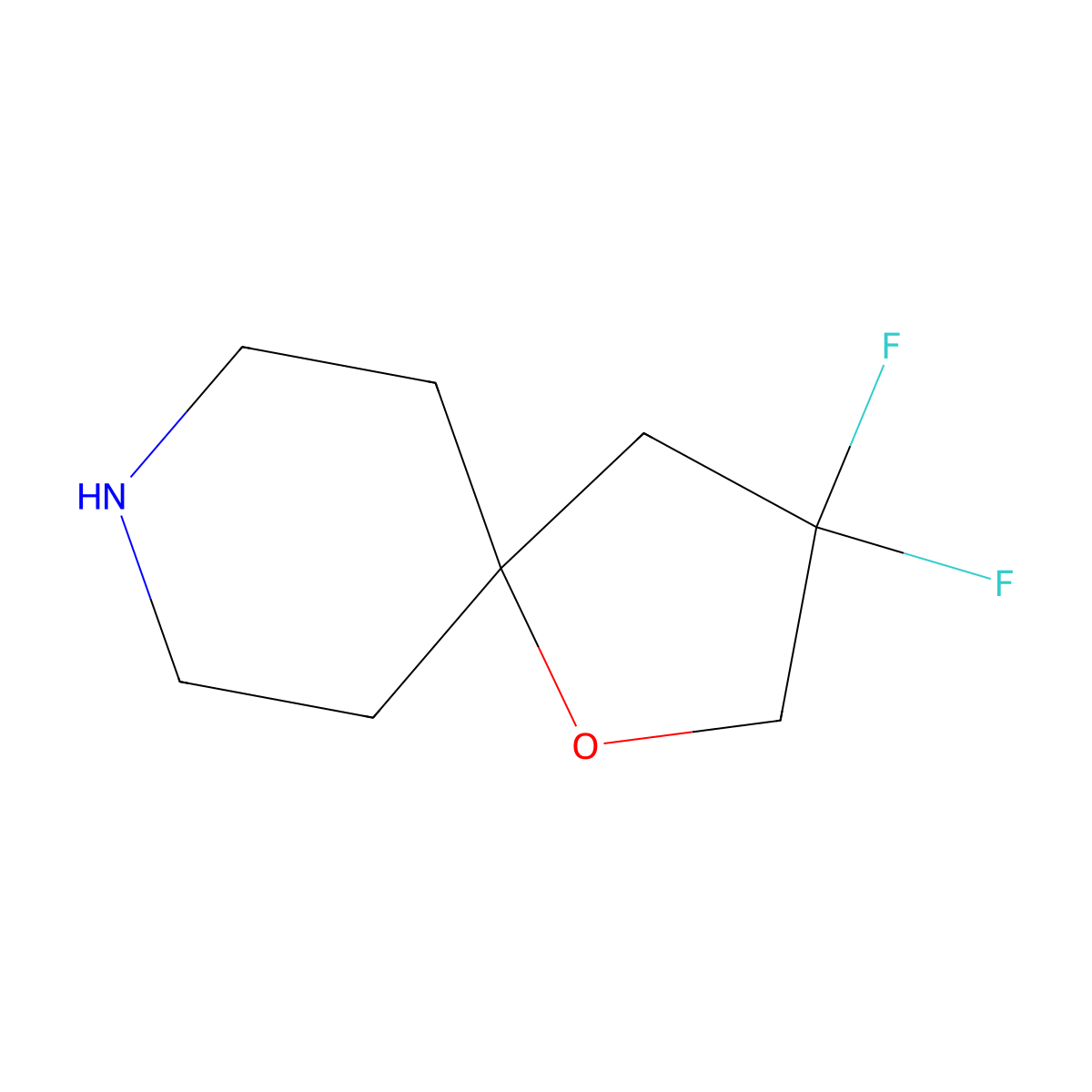 3,3-Difluoro-1-oxa-8-azaspiro[4.5]decane molecular structure, CAS 1214875-09-8