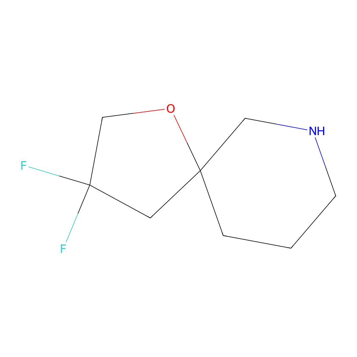 3,3-Difluoro-1-oxa-7-azaspiro[4.5]decane molecular structure, CAS 1214875-13-4