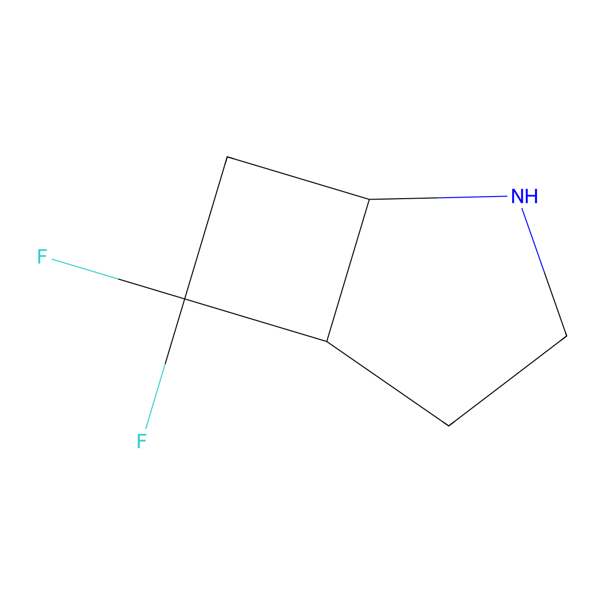 6,6-Difluoro-2-azabicyclo[3.2.0]heptane molecular structure, CAS 1214875-15-6