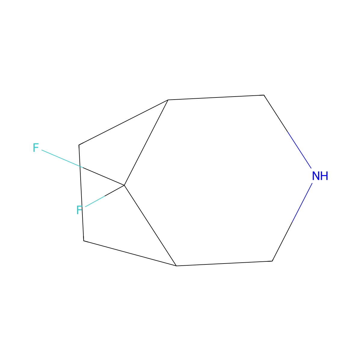 8,8-Difluoro-3-azabicyclo[3.2.1]octane molecular structure, CAS 1214875-34-9