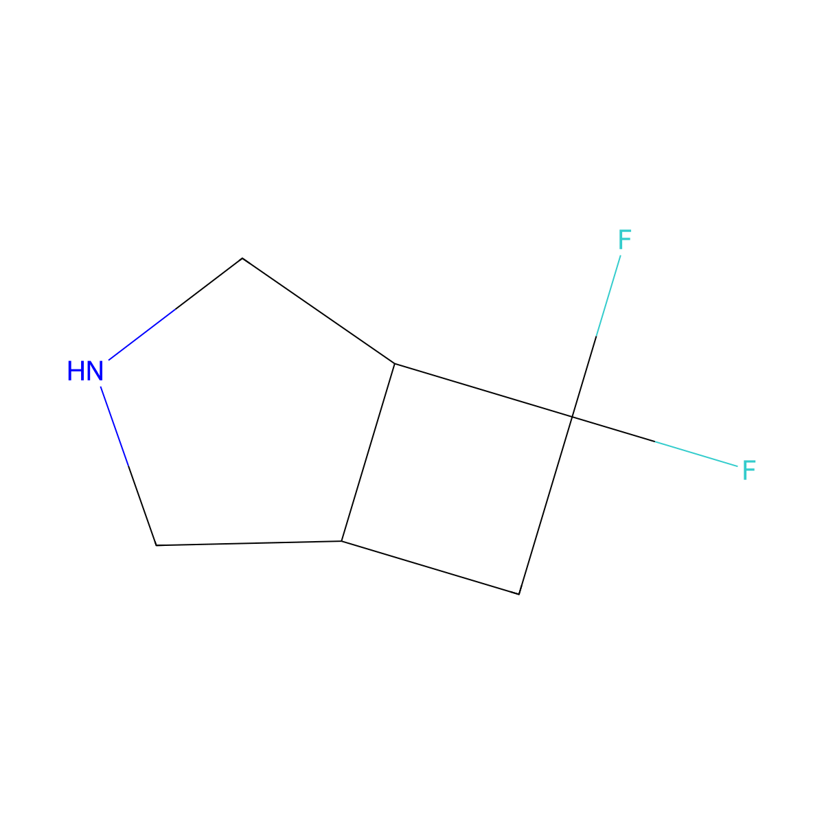 6,6-Difluoro-3-azabicyclo[3.2.0]heptane molecular structure, CAS 1214875-41-8