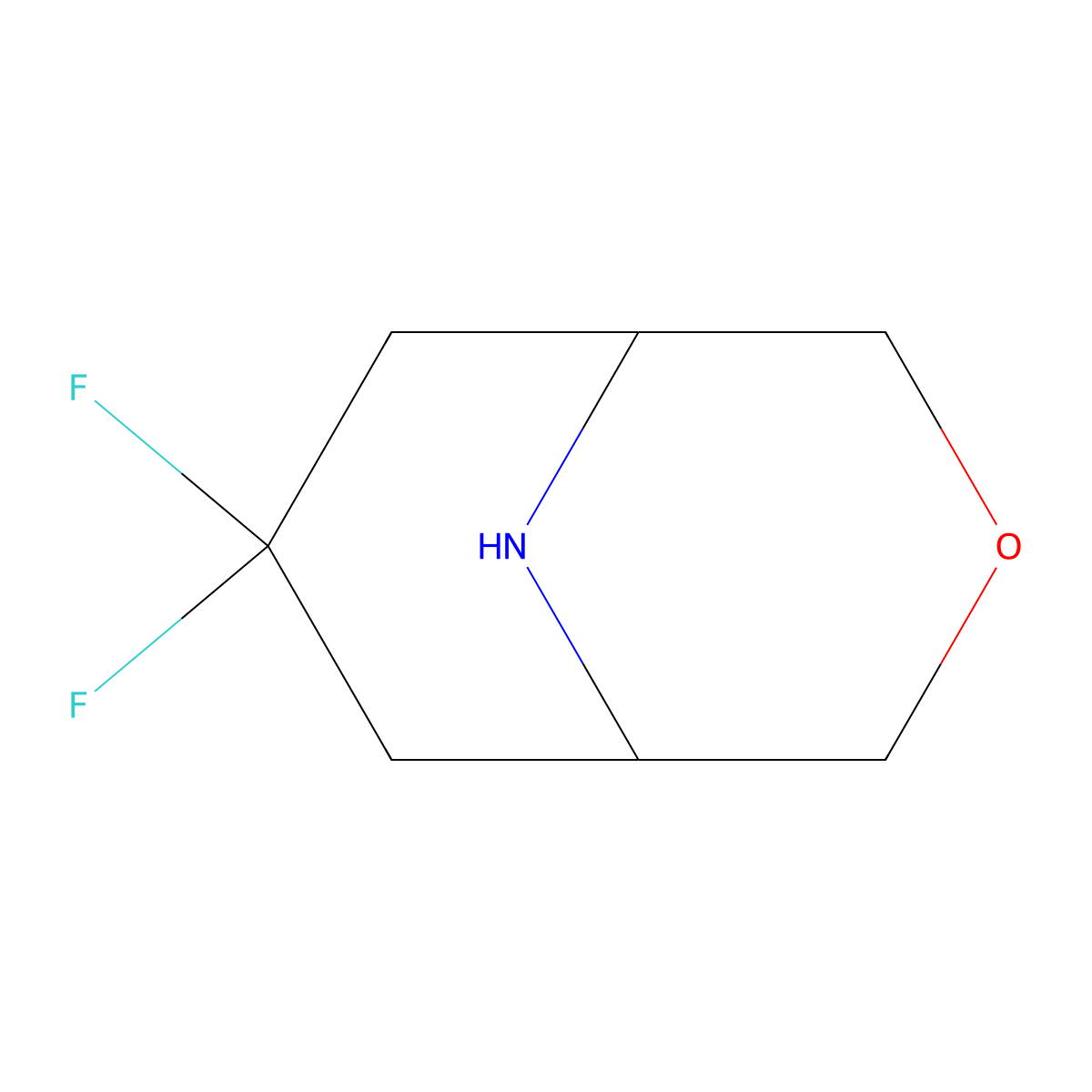 7,7-Difluoro-3-oxa-9-azabicyclo[3.3.1]nonane molecular structure, CAS 1214875-42-9