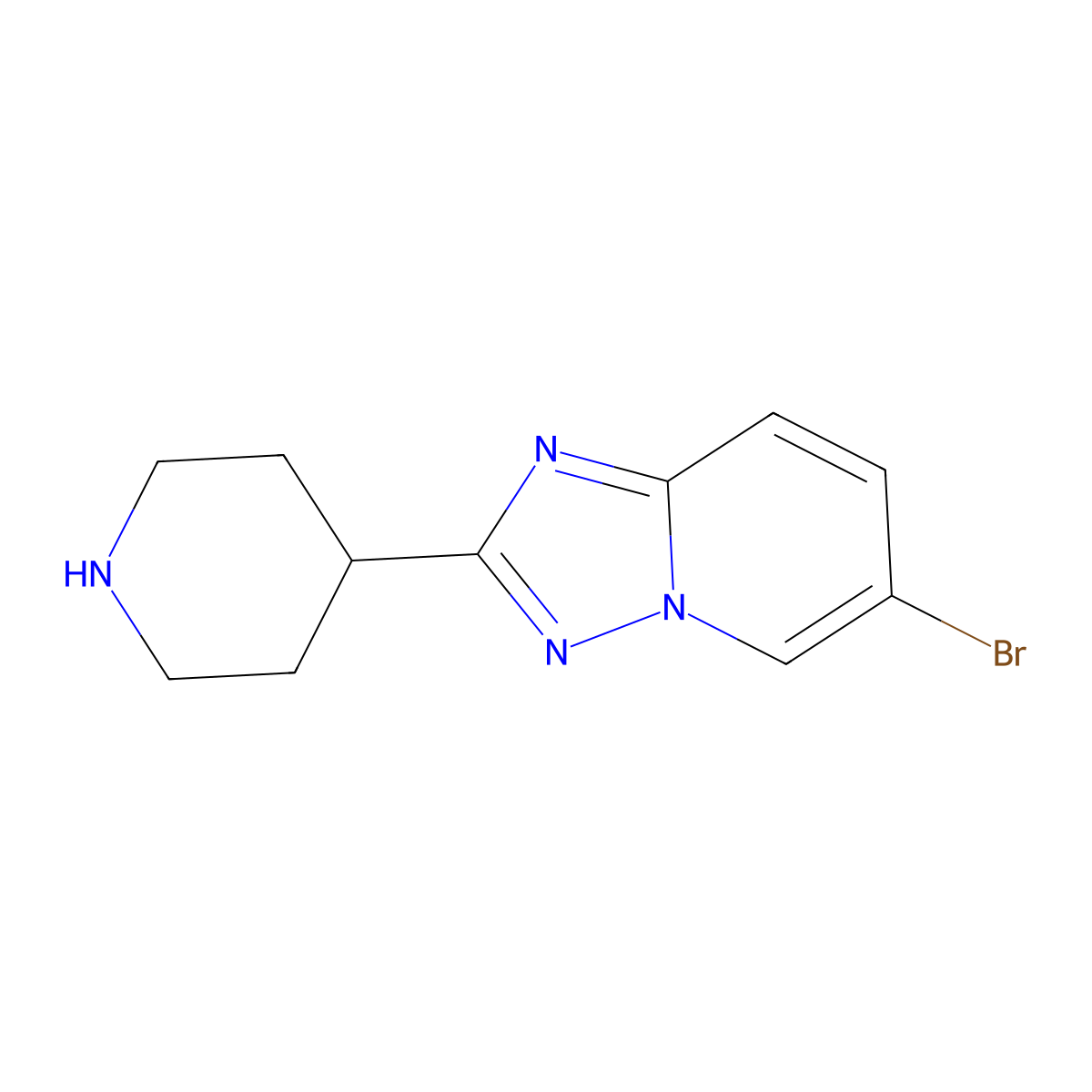 6-Bromo-2-(piperidin-4-yl)-[1,2,4]triazolo[1,5-a]pyridine molecular structure, CAS 1214875-44-1