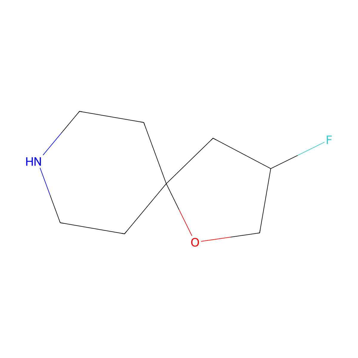 3-Fluoro-1-oxa-8-azaspiro[4.5]decane molecular structure, CAS 1214875-53-2