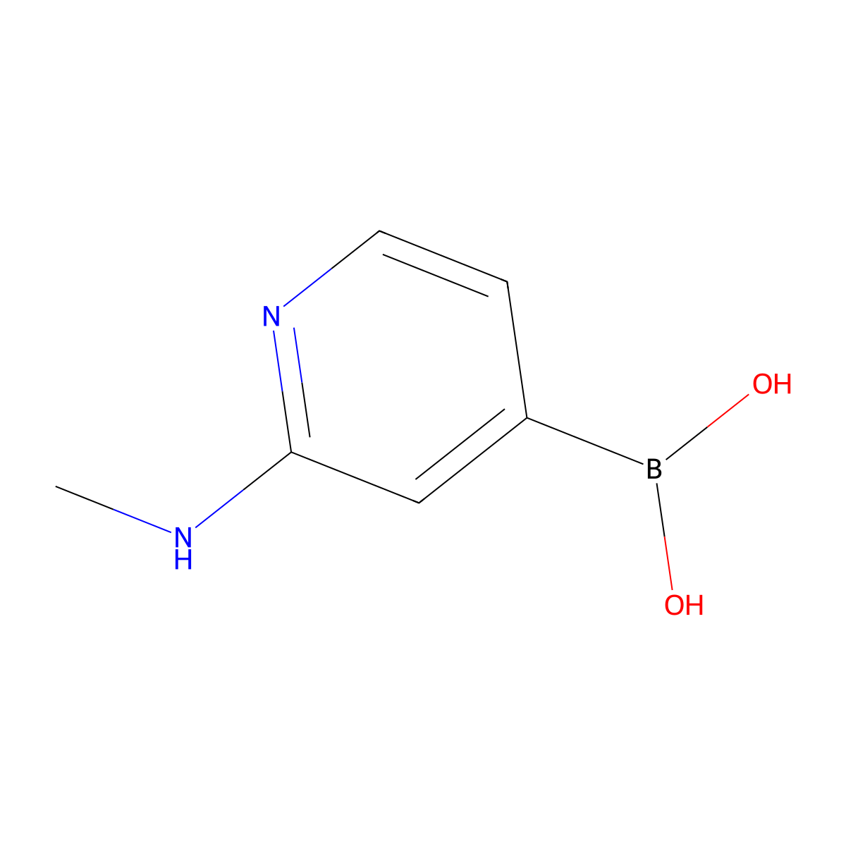 (2-(Methylamino)pyridin-4-yl)boronic acid molecular structure, CAS 1214879-88-5