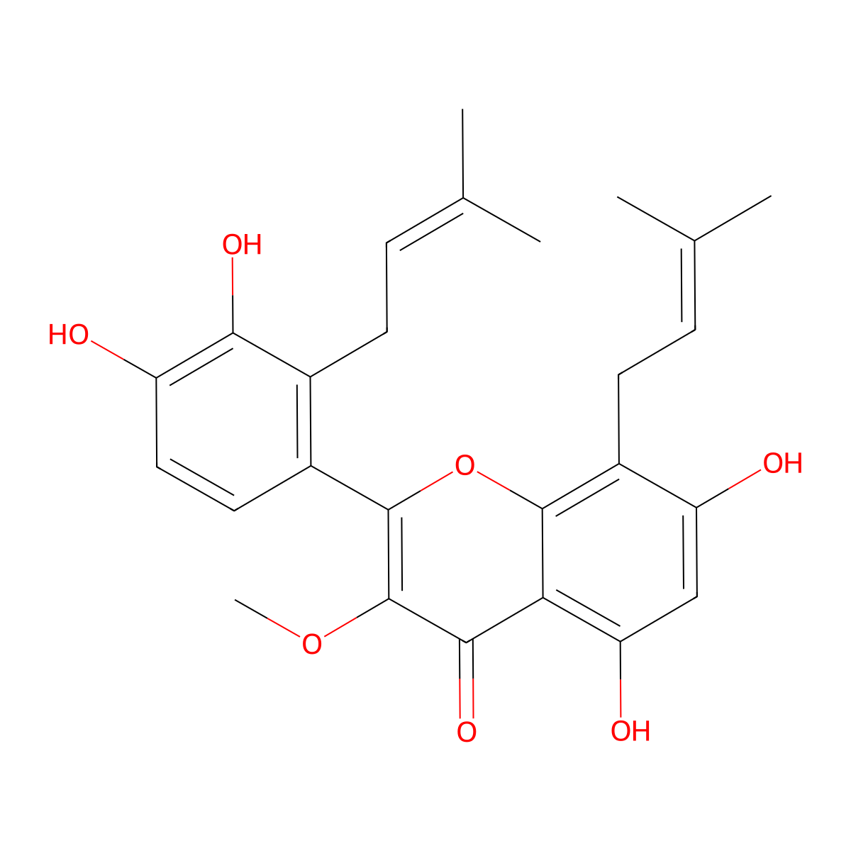 8,2'-Diprenylquercetin 3-methyl ether molecular structure, CAS 1214886-51-7