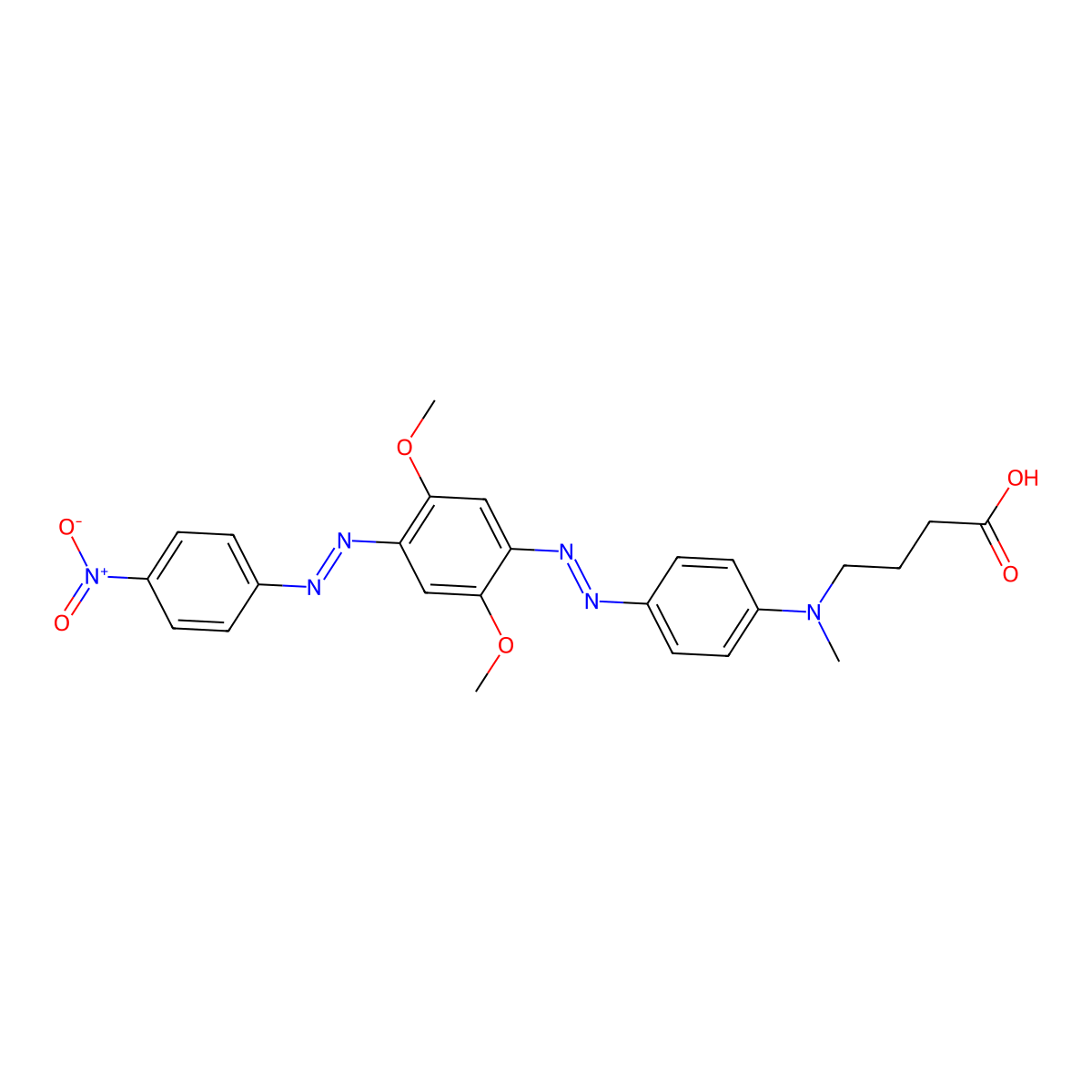 4-[[4-[2,5-Dimethoxy-4-(4-nitrophenylazo)phenylazo]phenyl](methyl)amino]butyric acid molecular structure, CAS 1214891-99-2
