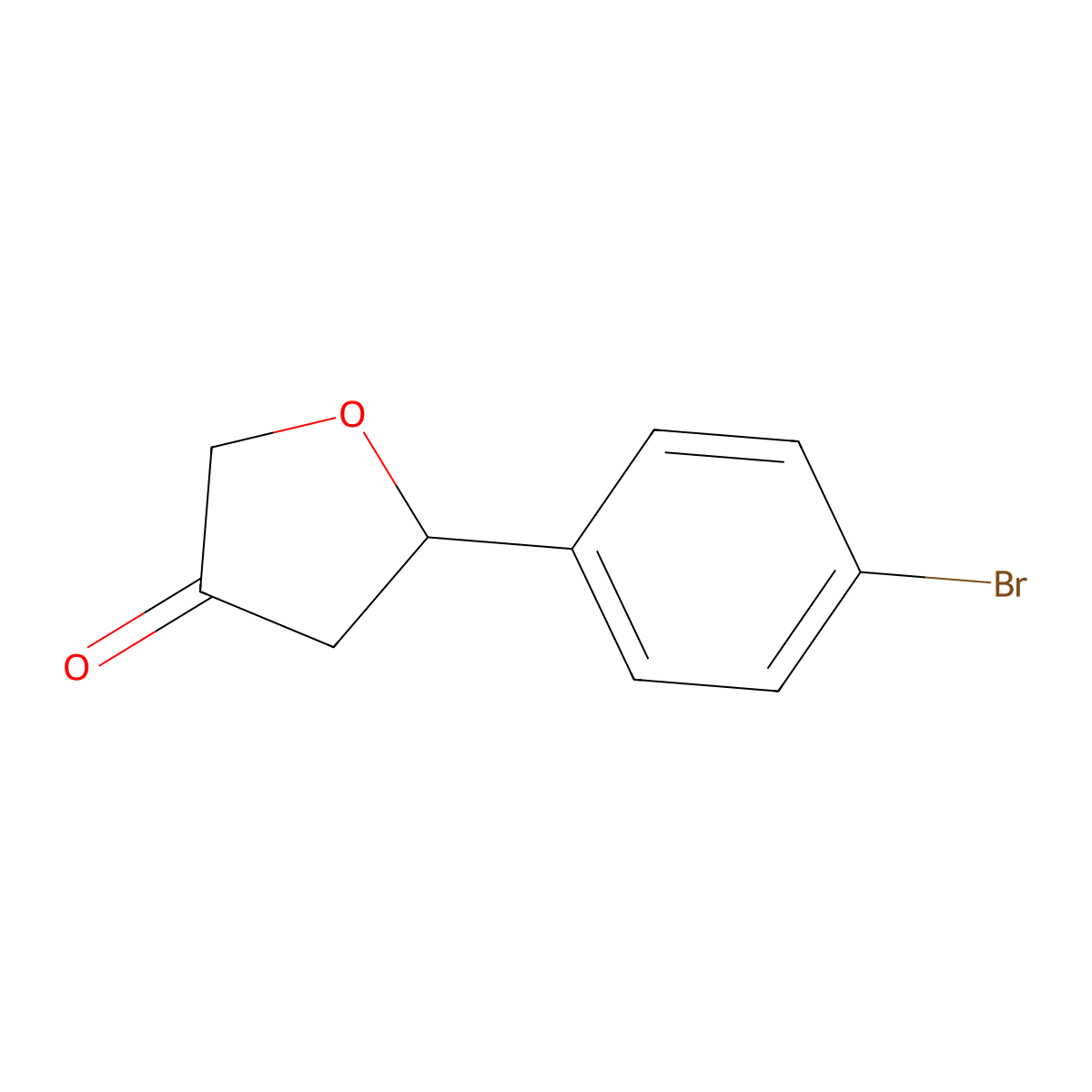 5-(4-Bromophenyl)oxolan-3-one molecular structure, CAS 1214892-57-5