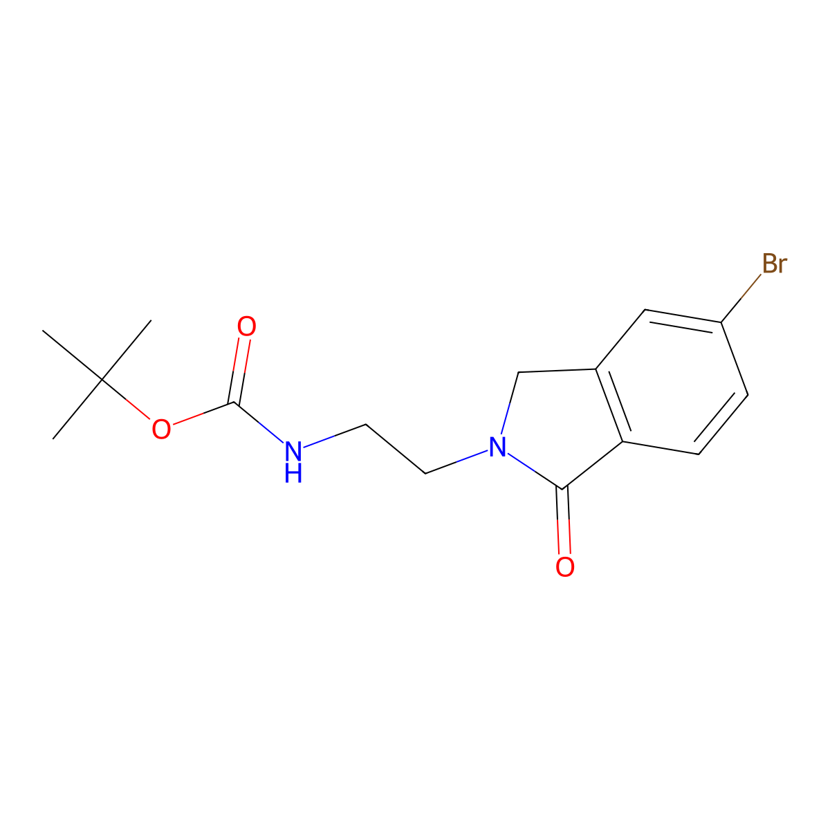 Tert-butyl 2-(5-bromo-1-oxoisoindolin-2-yl)ethylcarbamate molecular structure, CAS 1214899-69-0