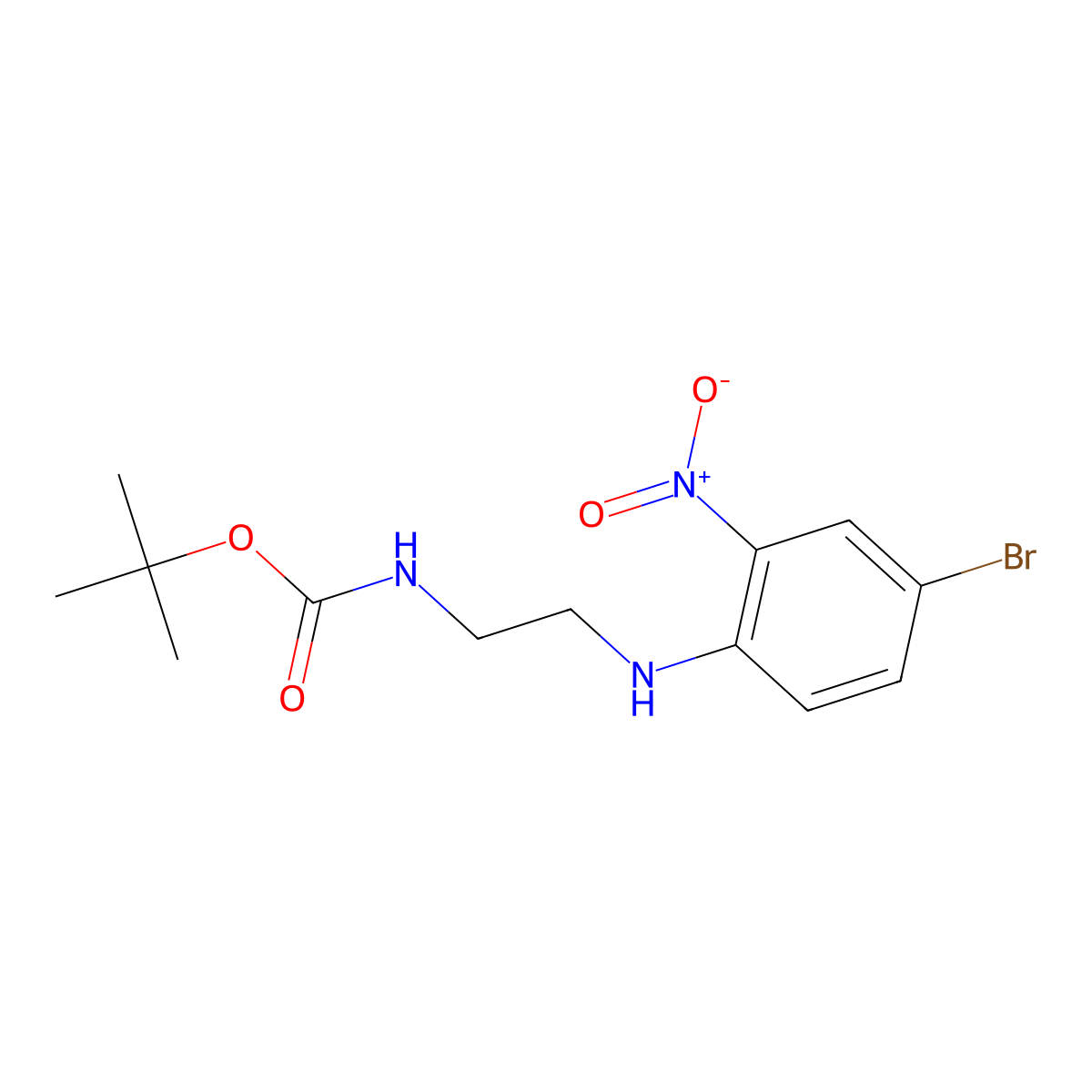 Tert-butyl 2-(4-bromo-2-nitrophenylamino)ethylcarbamate molecular structure, CAS 1214899-71-4