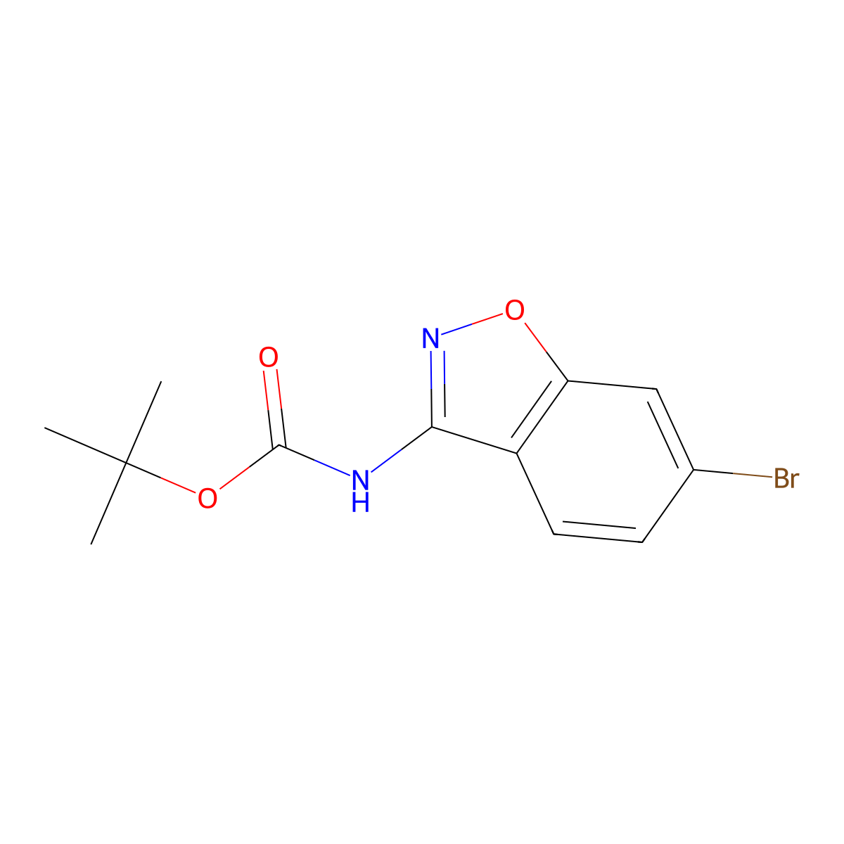 Tert-butyl 6-bromobenzo[d]isoxazol-3-ylcarbamate molecular structure, CAS 1214899-76-9