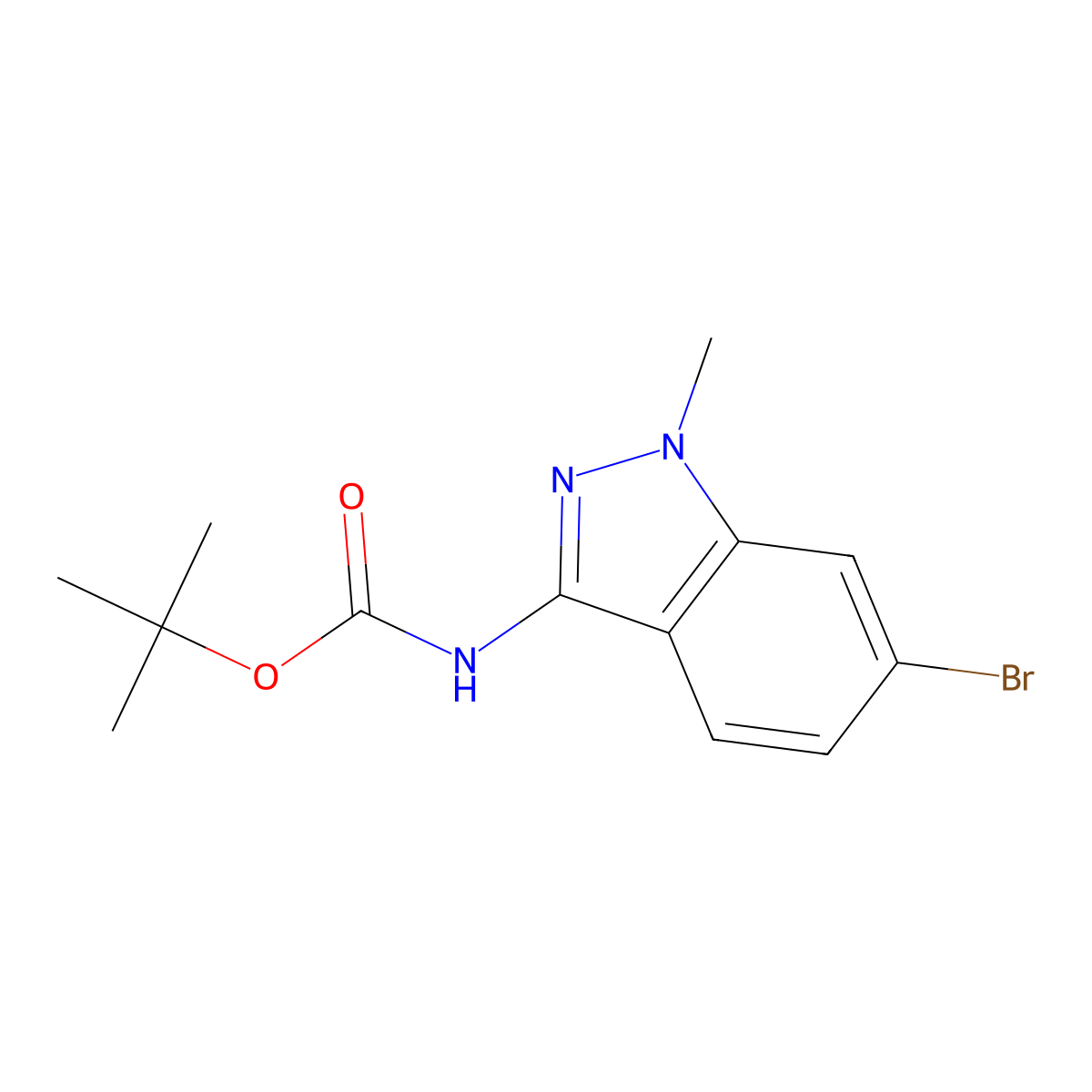 tert-butyl N-(6-bromo-1-methyl-1H-indazol-3-yl)carbamate molecular structure, CAS 1214899-84-9