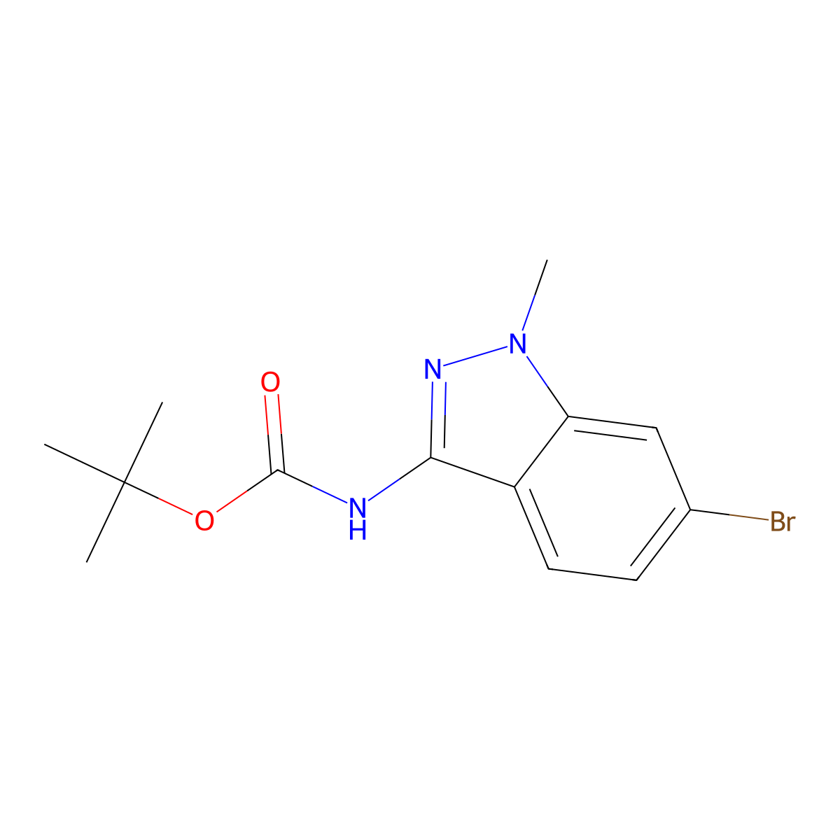 tert-butyl N-(6-bromo-1-methyl-1H-indazol-3-yl)carbamate molecular structure, CAS 1214899-84-9