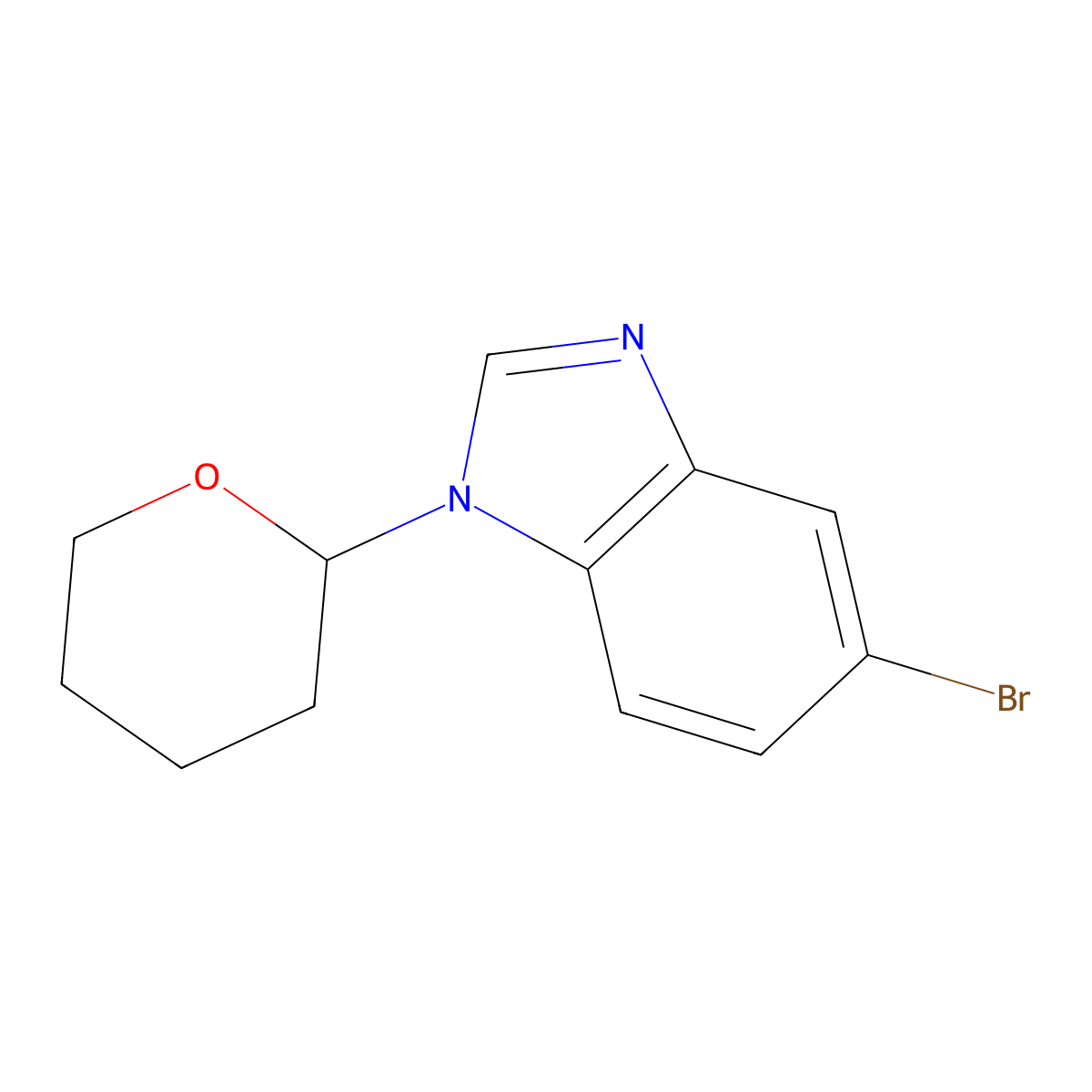 5-bromo-1-(tetrahydro-2H-pyran-2-yl)-1H-benzo[d]imidazole molecular structure, CAS 1214899-89-4