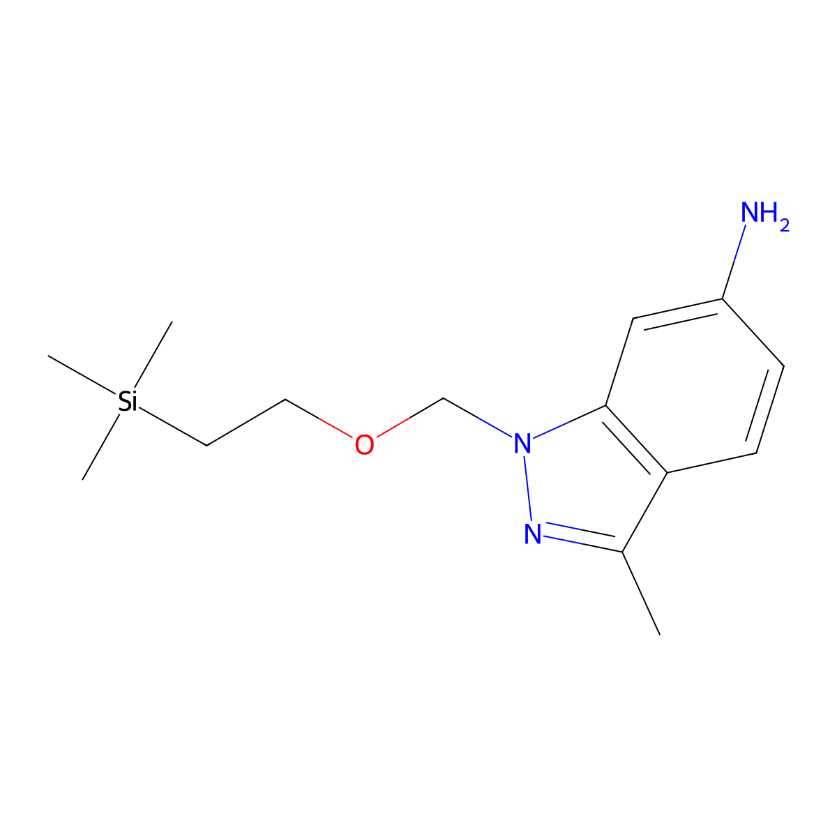 3-Methyl-1-((2-(trimethylsilyl)ethoxy)methyl)-1H-indazol-6-amine molecular structure, CAS 1214900-04-5