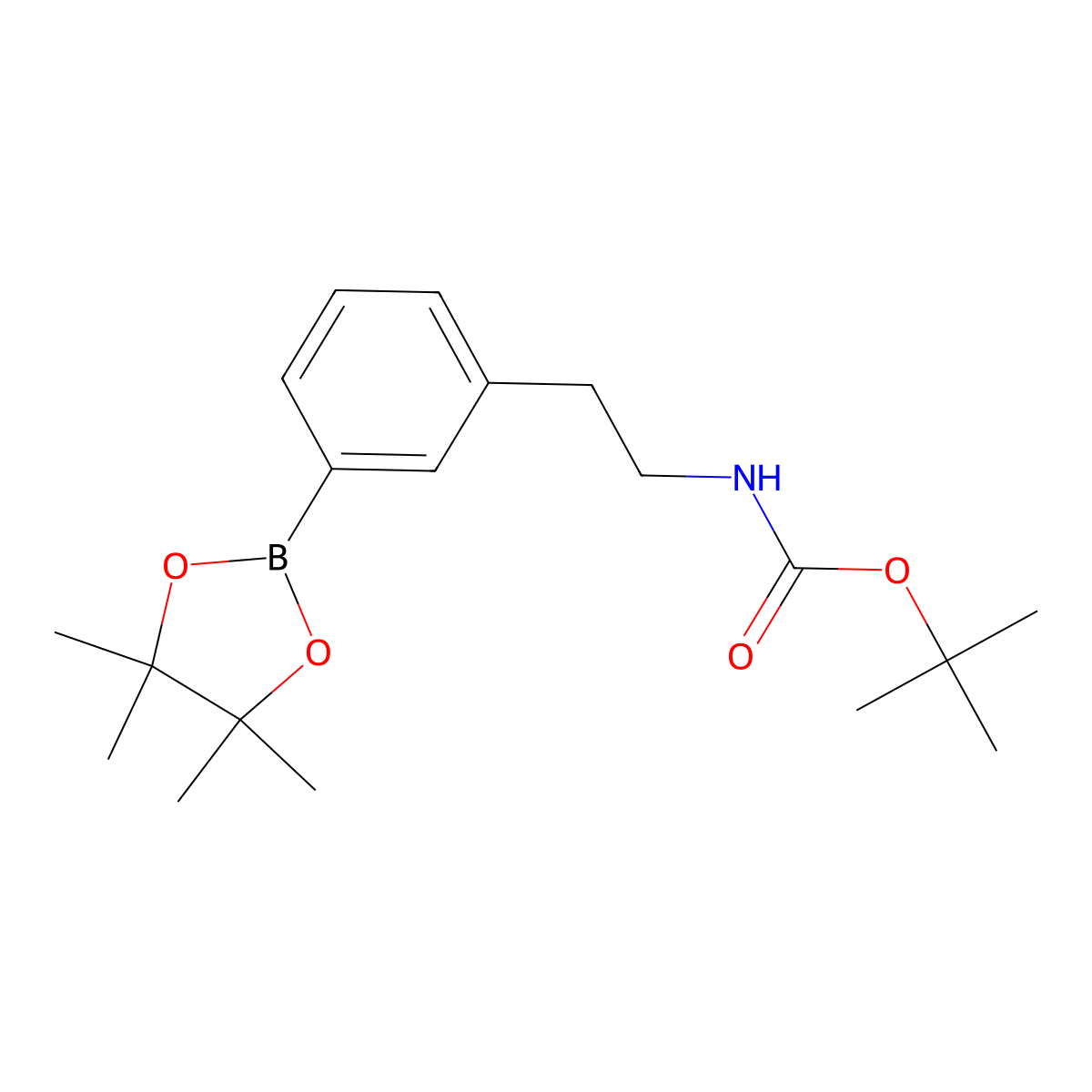 tert-butyl N-{2-[3-(tetramethyl-1,3,2-dioxaborolan-2-yl)phenyl]ethyl}carbamate molecular structure, CAS 1214900-08-9